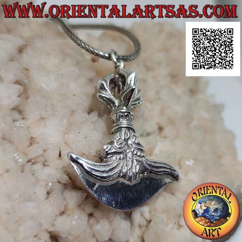 Ciondolo in argento, Kartika tibetano (oggetto arma spirituale buddista) con dorje