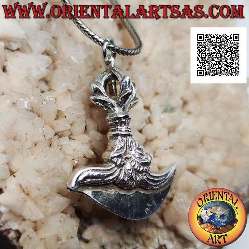 Colgante de plata, Kartika tibetano (objeto de arma espiritual budista) con dorje