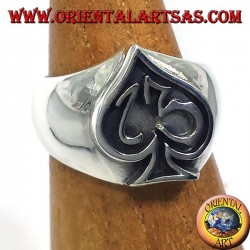 925 Sterling Silver Ace of Spades Ring with Thirteen - Men's Jewelry | Oriental Art