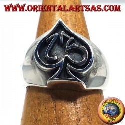 anillo de plata as de picas con trece