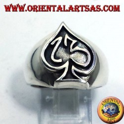 anillo de plata as de picas con trece