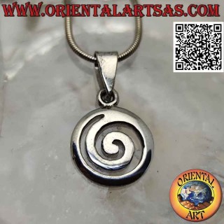 Ciondolo in argento, la spirale celtica rovesciata