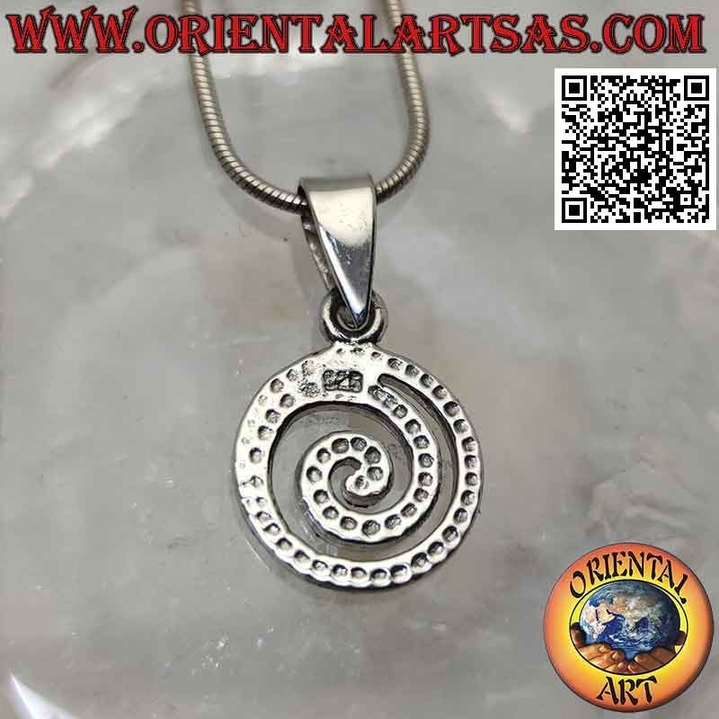 Silver pendant, the inverted Celtic spiral