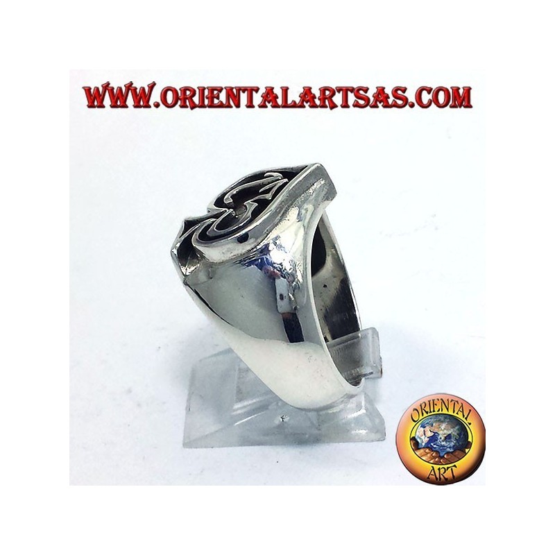 anillo de plata as de picas con trece