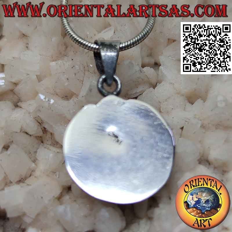 Colgante de plata, sol con cara en la luna en estilo nepalí (Ø 15 mm)