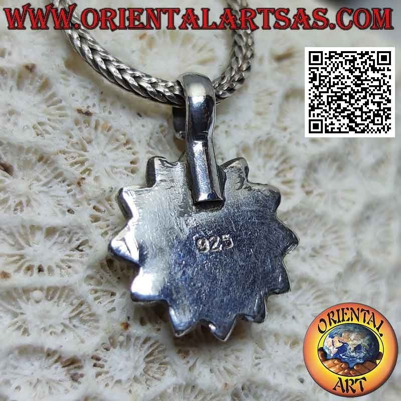 Pendentif en argent, soleil avec visage en forme de style népalais (complet)