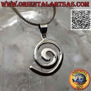 Double-sided smooth spiral shaped silver pendant (Ø 15 - 18)