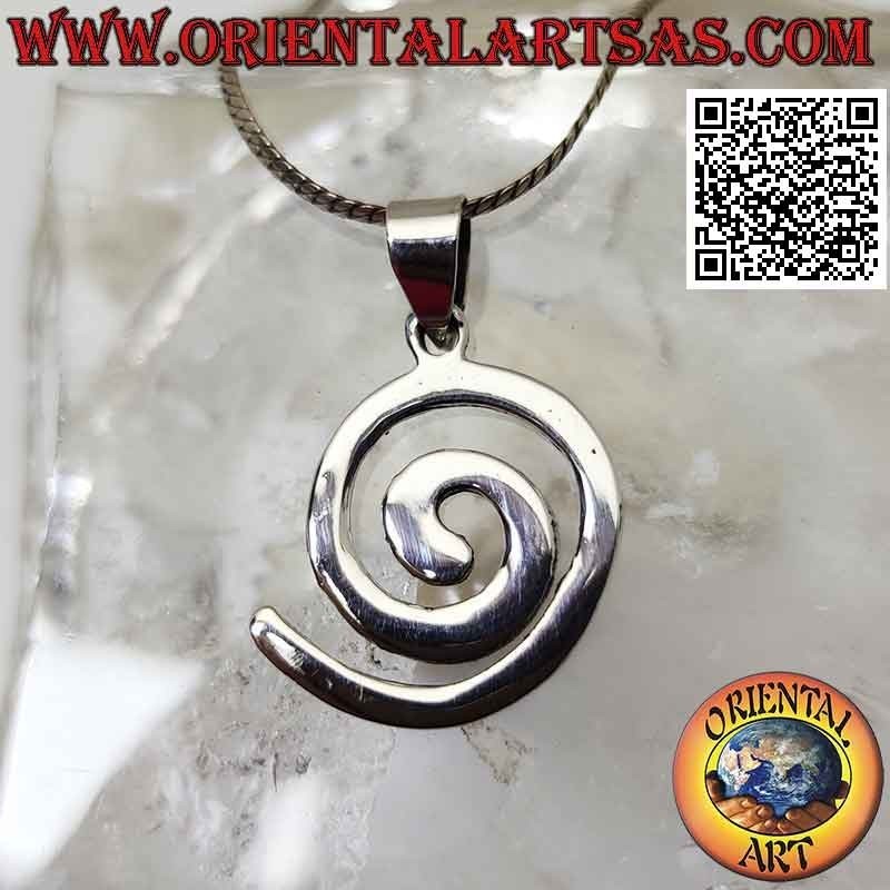 Double-sided smooth spiral shaped silver pendant (Ø 15 - 18)