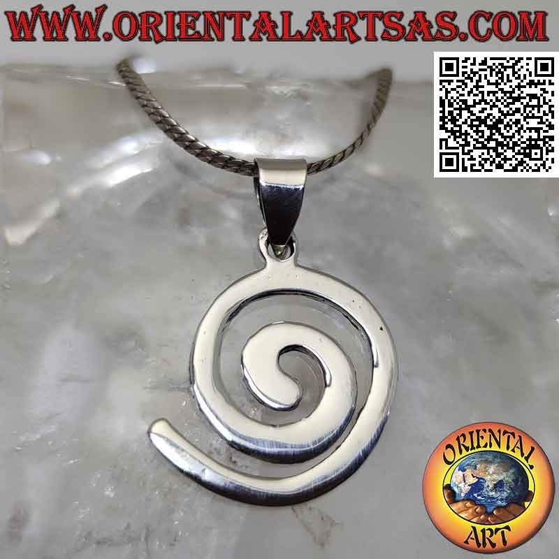 Double-sided smooth spiral shaped silver pendant (Ø 15 - 18)