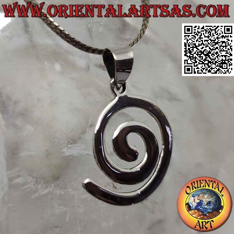 Double-sided smooth spiral shaped silver pendant (Ø 15 - 18)