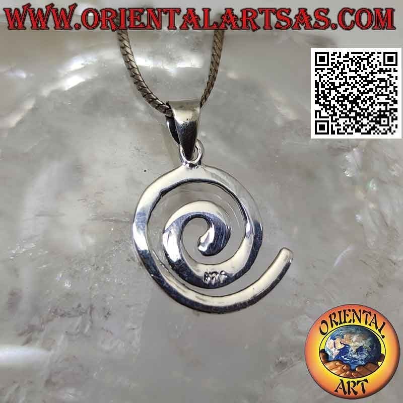 Ciondolo in argento a forma spirale liscia bifacciale (Ø 15 - 18)