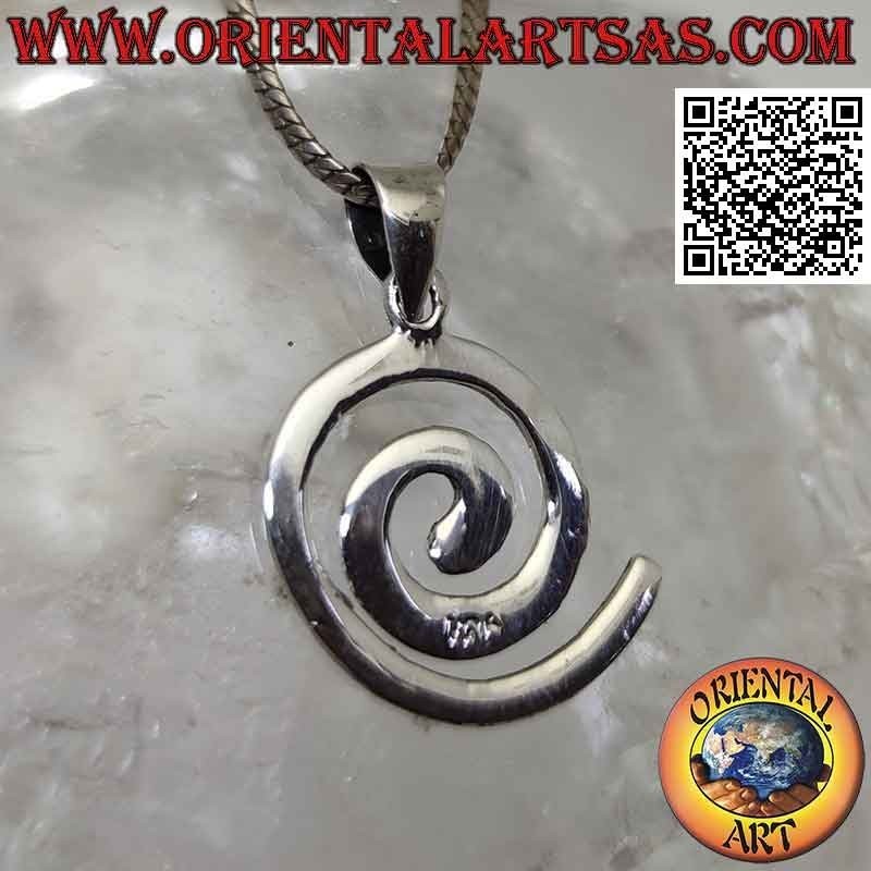 Ciondolo in argento a forma spirale liscia bifacciale (Ø 15 - 18)