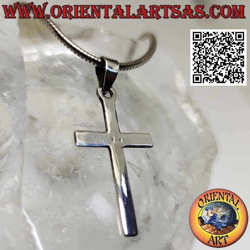 Ciondolo in argento croce latina cristiana classica (30*17)