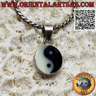 Silver yin yang pendant "Tao" flat 8 mm Ø