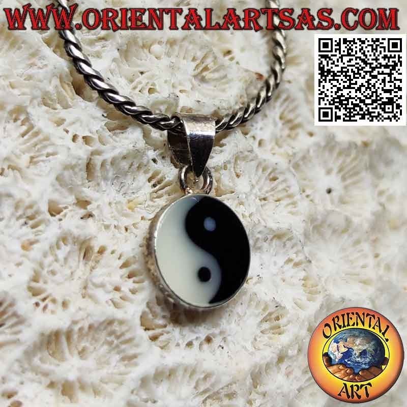 Silber Yin Yang Anhänger "Tao" flach 8 mm Ø