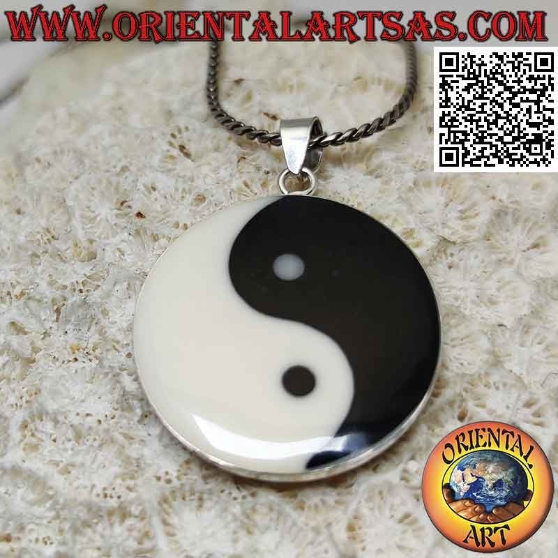 Silber Yin Yang Anhänger "Tao" flach 25 mm Ø
