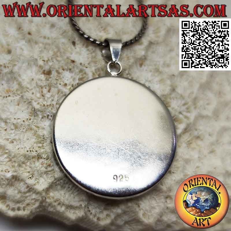 Silver yin yang pendant "Tao" flat 25 mm Ø
