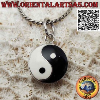 Pendentif yin yang "Tao" en argent 12 mm Ø