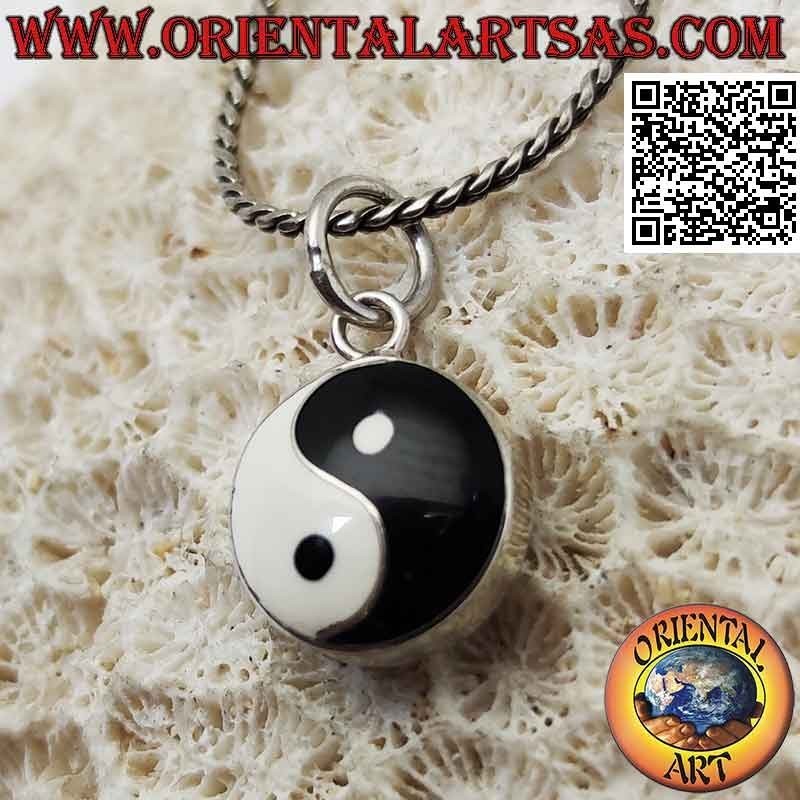 Pendentif yin yang "Tao" en argent 12 mm Ø