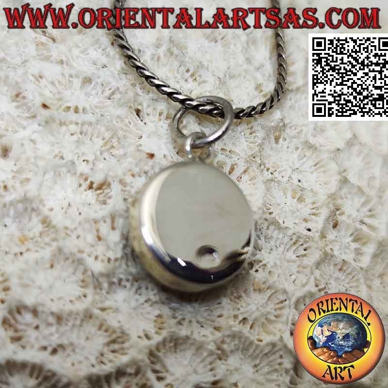 Ciondolo in argento yin yang "Tao" bombato da 12 mm Ø