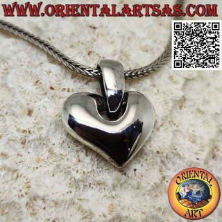 Colgante de plata lisa tridimensional de estilo moderno