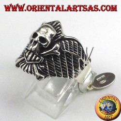 Silberring Schädel Biker Knochen