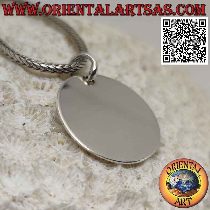 Colgante de plata con medalla redonda plana lisa (Ø 20)