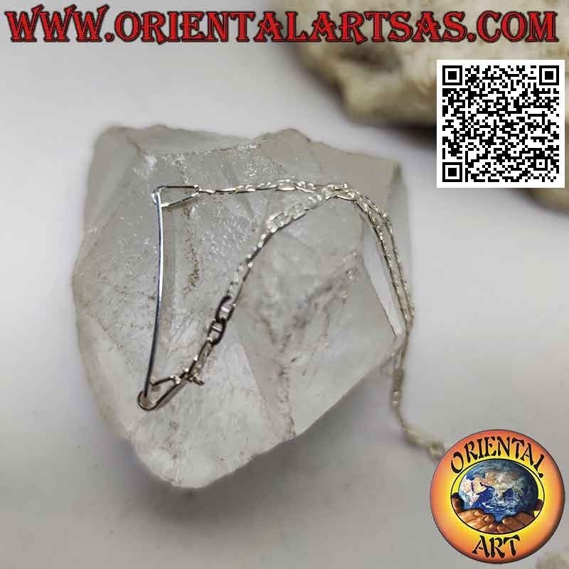 Pulsera de plata 925 ‰ con cadena de diamantes y placa