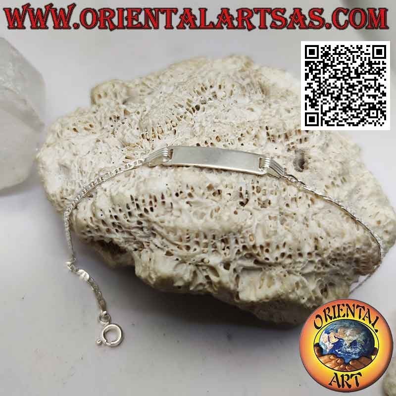 Bracelet chaîne diamant en argent 925 diamond avec plaque
