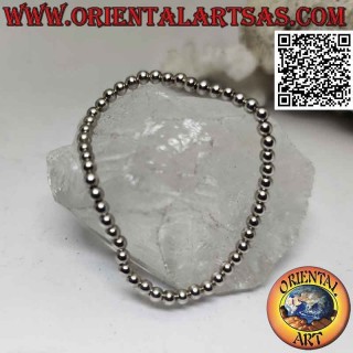 Bracciale Argento Palline 3,5mm Elastico. Eleganza | Oriental Art