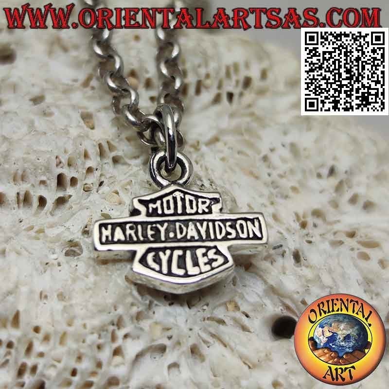 Silver pendant, Harley Davidson emblem (small)