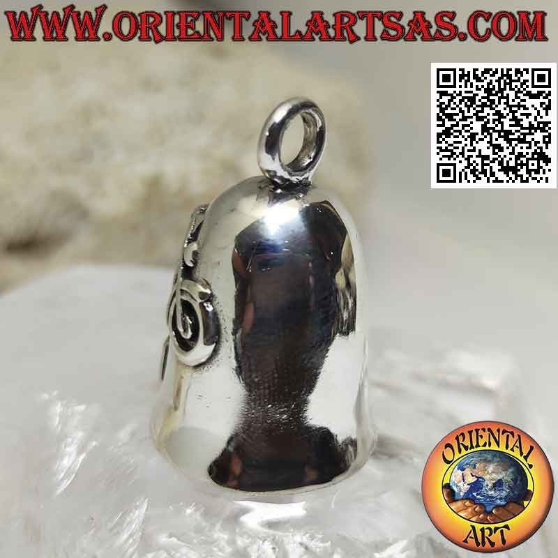 Colgante campana de plata con motocicleta y emblema Harley Davidson