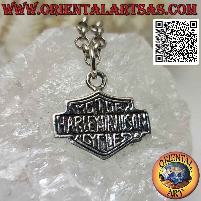 Silver pendant, Harley Davidson crest (thick)