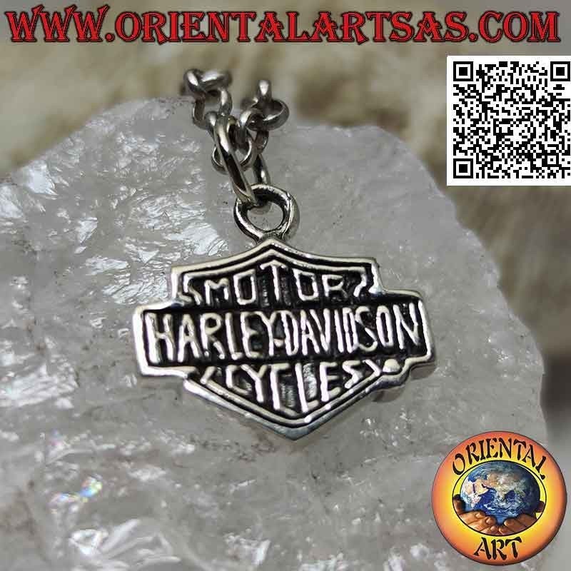 Silver pendant, Harley Davidson crest (thick)