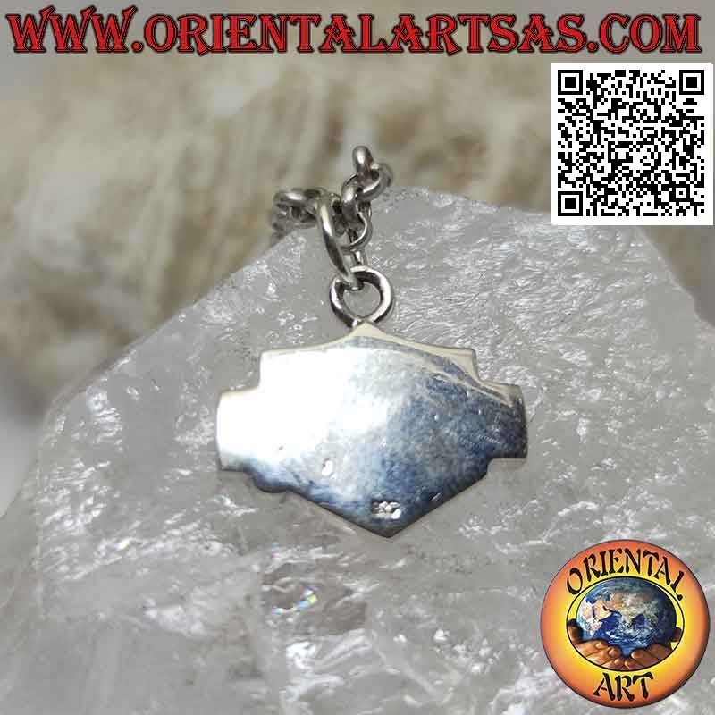 Silver pendant, Harley Davidson crest (thick)