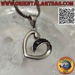 Silver pendant, heart...