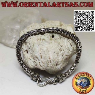 Bracelet in 925 ‰ silver with 20 cm x 5 mm "soft style" wide interweaving links