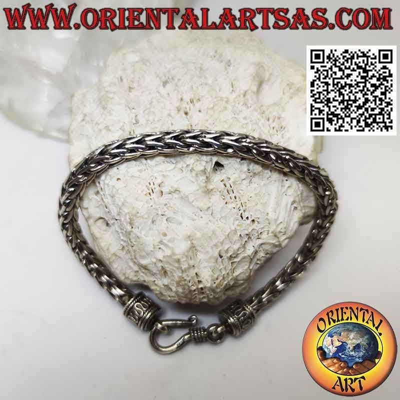 Armband in 925 ‰ Silber mit 20 cm x 5 mm "soft style" breiten Verflechtungsgliedern