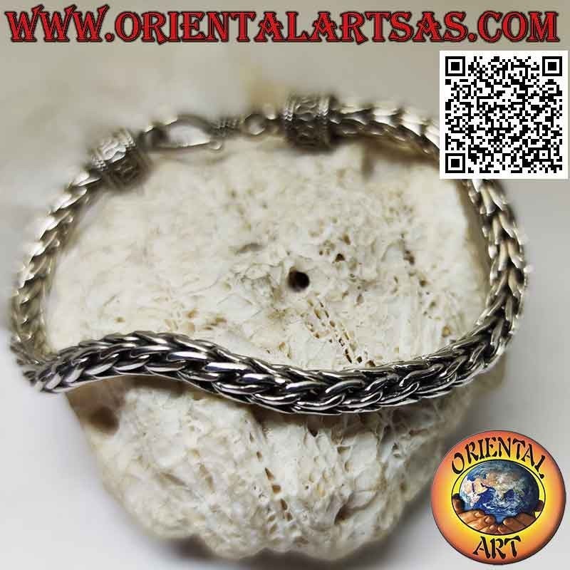 Armband in 925 ‰ Silber mit 20 cm x 5 mm "soft style" breiten Verflechtungsgliedern