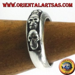 argent bande de bague, crânes