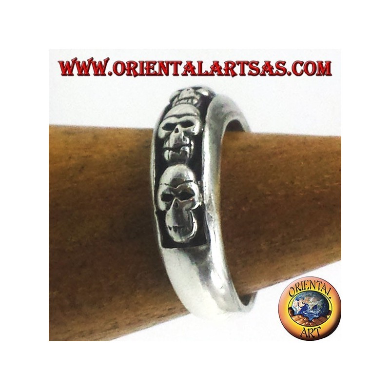 Silber Ring Band Schädel