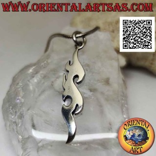 Colgante de plata, tribal maorí alargada