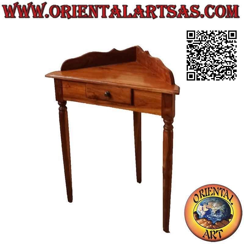 Console d'angle d'entrée en bois de teck (naturel)