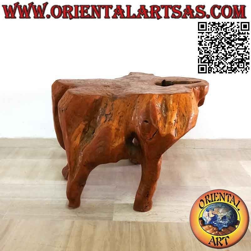 Table de salon en racine de teck naturel (70h x 90x97)