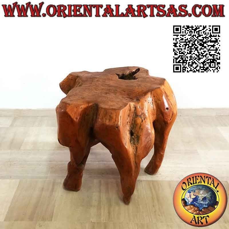 Table de salon en racine de teck naturel (70h x 90x97)