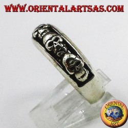 banda de anillo de plata, cráneos