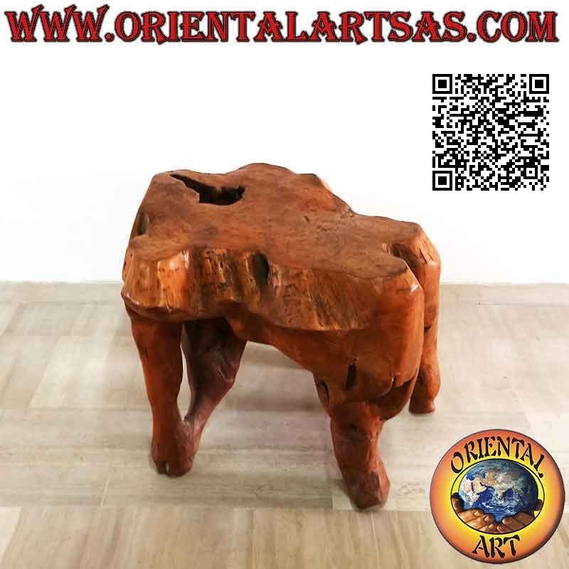 Mesa de salón en raíz de teca natural (70 x 90 x 97)