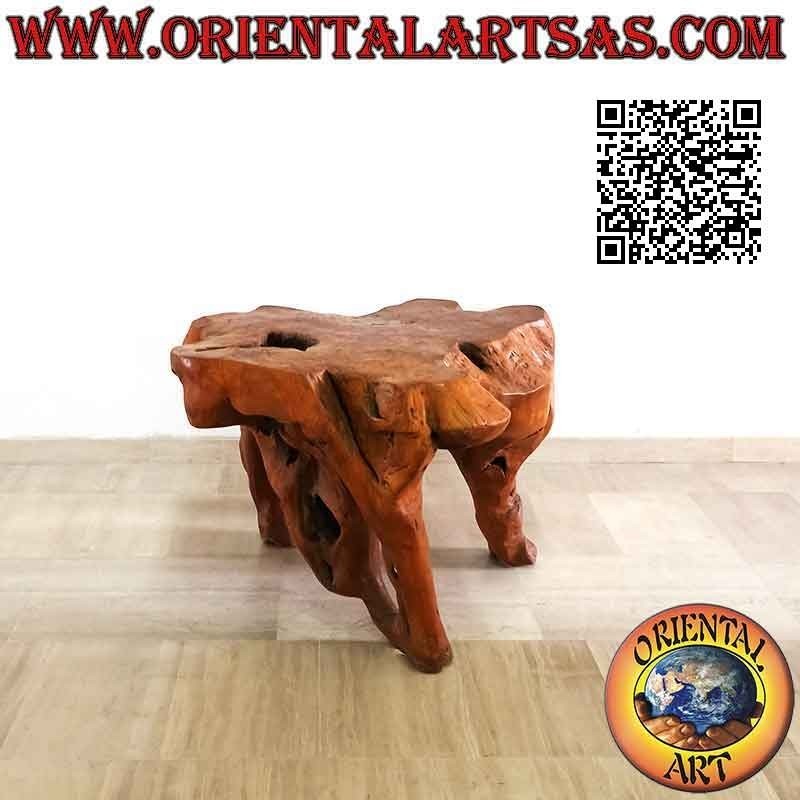 Table de salon en racine de teck naturel (70h x 90x97)