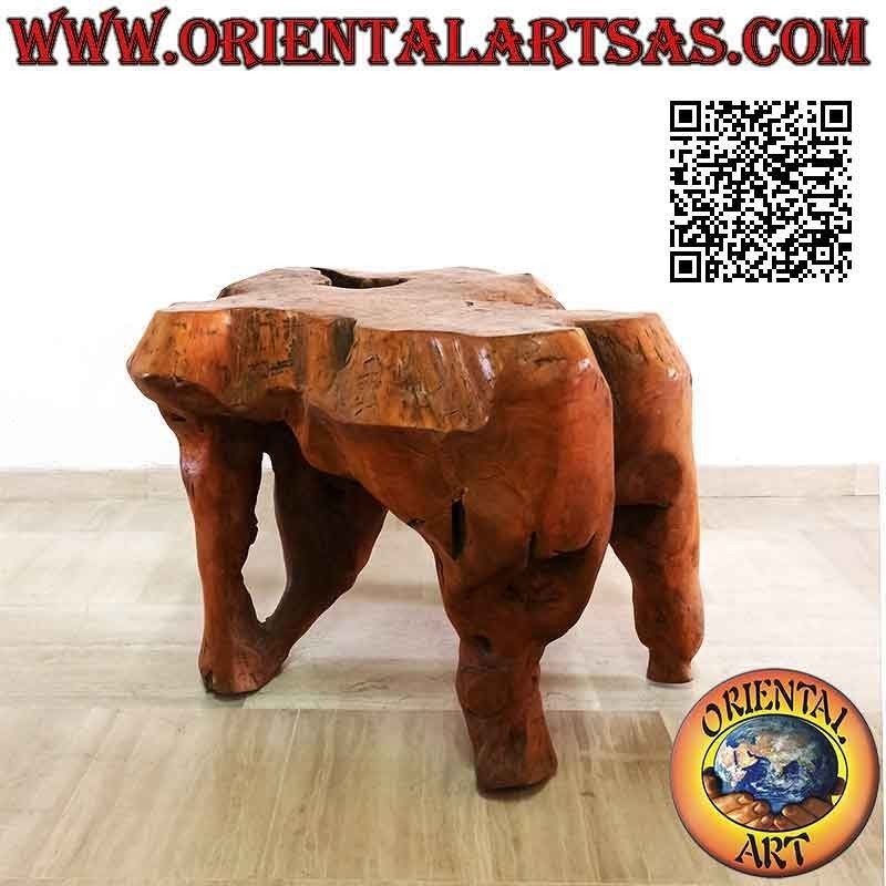 Mesa de salón en raíz de teca natural (70 x 90 x 97)