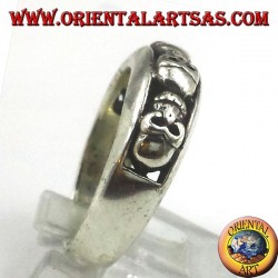 banda de anillo de plata, cráneos